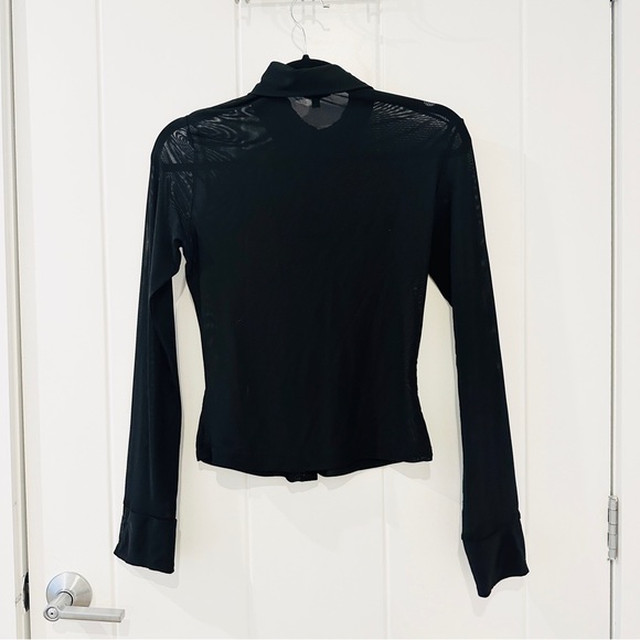 Dynamite Mesh Knit Blouse in Jet Black, Size Small - Picture 4 of 4